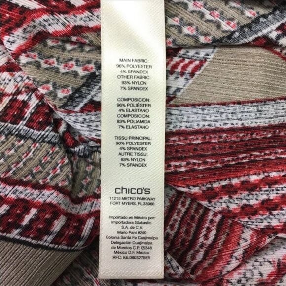 EasyWear by Chico’s Women’s 3/4 Sleeve Mixed Media Open Front Cardigan, US XL - Picture 7 of 8